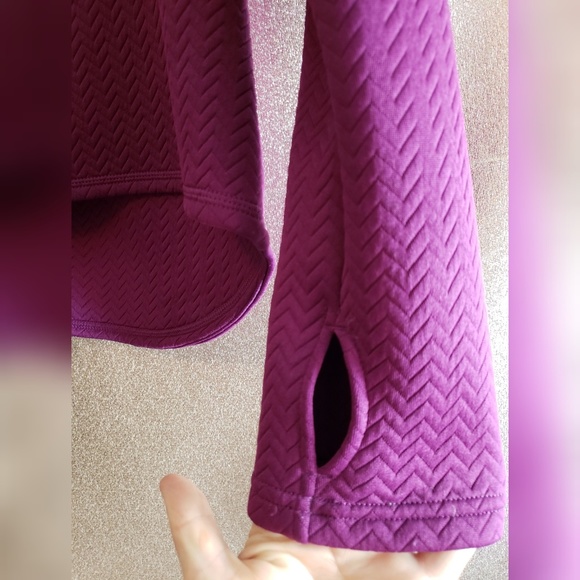 Puma Quilted Knit Sweat Jacket Large Purple Hi Low - Picture 4 of 7